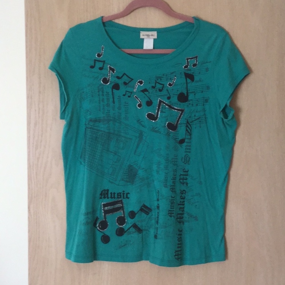 Music Short Sleeve Teal Tee